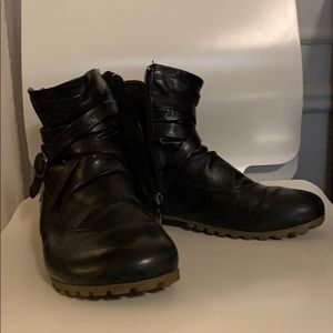 Romika black leather booties